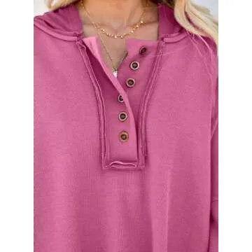 Dokotoo Fall Sweatshirts for Women 2024 Cute Long Sleeve Pink Tops for Women Fashion Winter V Neck Clothes Hoodies Small