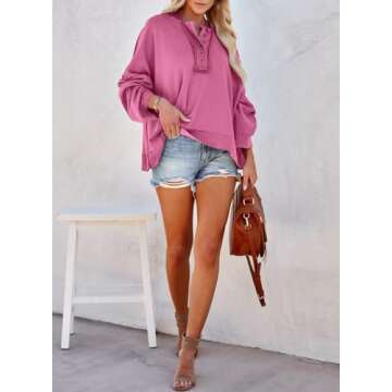 Dokotoo Fall Sweatshirts for Women 2024 Cute Long Sleeve Pink Tops for Women Fashion Winter V Neck Clothes Hoodies Small