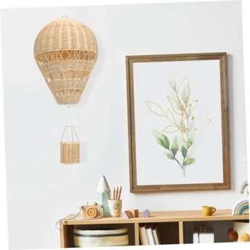 RORPOIR Rattan Hot Air Balloon Rattan Ball Ornaments Woven Rattan Hanging Decoration Hanging Hot Air Balloon Nursery Air for Balloons Hot Air Balloon Model Unique Wall Art Household Ribbon