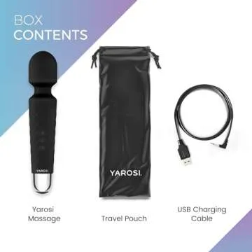 Yarosi Massage Device Strongest Cordless Handheld Massager - Powerful - Best for Travel - Magic Stress Away - Perfect on Back Legs Hand Pains and Sports Recovery - Black