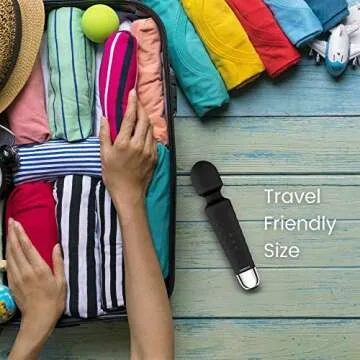 Yarosi Massage Device Strongest Cordless Handheld Massager - Powerful - Best for Travel - Magic Stress Away - Perfect on Back Legs Hand Pains and Sports Recovery - Black