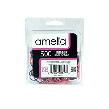 Amelia Beauty Premium 500 Count Rubber Bands | Strong Hair Ties for All Styles