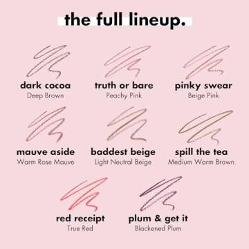 e.l.f. Cream Glide Lip Liner, Highly-Pigmented Pencil For Shaping & Sculpting Lips, Semi-Matte Finish, Vegan & Cruelty-Free, Pinky Swear