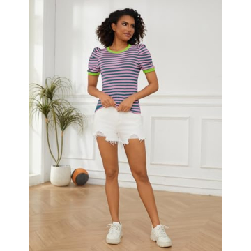 Puff Sleeve Striped Top for Stylish Women 2024