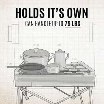 Fireside Outdoor Pop-Up Fire Pit - Portable Fire Pit, BBQ Grill, Charcoal Grill, Folding Fire Pit, Camp Grill, Portable Campfire, Outdoor Fire Pit with Grill and Heat Shield - Tri-Fold Grates