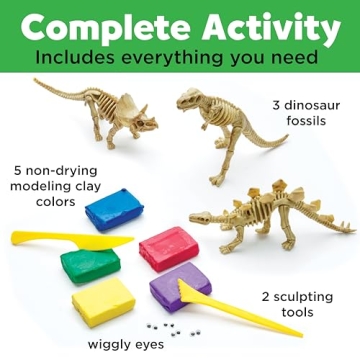 Clay Dinosaurs Craft Kit for Kids Ages 5-8+ Fun Educational Toy