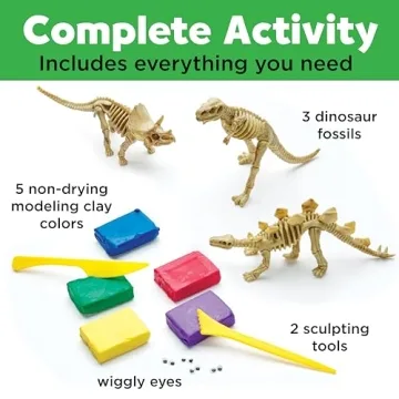 Clay Dinosaurs Craft Kit for Kids Ages 5-8+ Fun Educational Toy