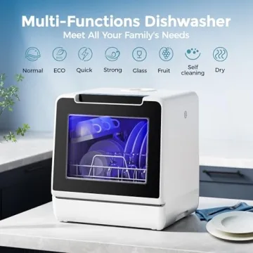 EUHOMY Countertop Dishwasher Portable Mini Dishwasher with 5L Built-in Water Tank