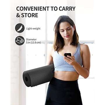 CAMBIVO Yoga Mat for Men and Women, Non-Slip TPE Workout Mat for Home Gym, Exercise Fitness Mat for Yoga, Pilates, Stretching (68" x 24" x 6 mm), Use Without Shoes