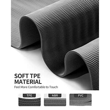 CAMBIVO Yoga Mat for Men and Women, Non-Slip TPE Workout Mat for Home Gym, Exercise Fitness Mat for Yoga, Pilates, Stretching (68" x 24" x 6 mm), Use Without Shoes