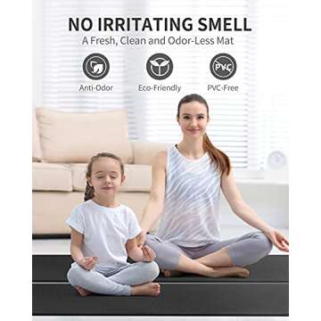 CAMBIVO Yoga Mat for Men and Women, Non-Slip TPE Workout Mat for Home Gym, Exercise Fitness Mat for Yoga, Pilates, Stretching (68" x 24" x 6 mm), Use Without Shoes