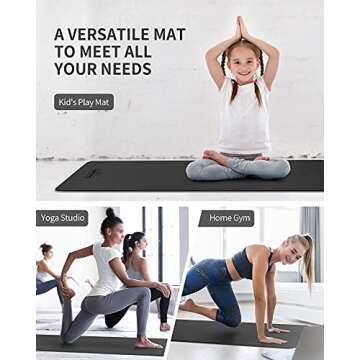 CAMBIVO Yoga Mat for Men and Women, Non-Slip TPE Workout Mat for Home Gym, Exercise Fitness Mat for Yoga, Pilates, Stretching (68" x 24" x 6 mm), Use Without Shoes