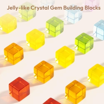 Woodtoe Building Blocks Set - 24 Gem Cubes for Kids