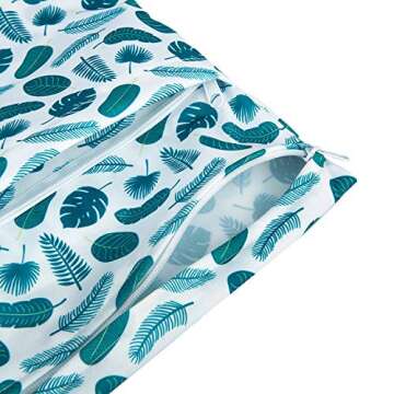 babygoal Wet Dry Bags for Baby Cloth Diapers, Washable Travel Bags, Beach, Pool, Gym Bag for Swimsuits & Wet Clothes with Two Zippered Pockets 3 Pack, 3LN12