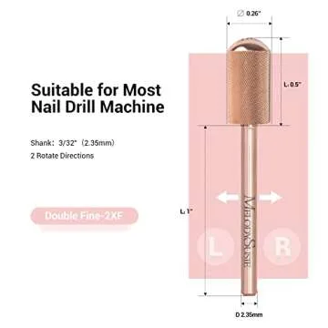 MelodySusie Rose Gold Nail Drill Bits - Safe & Versatile