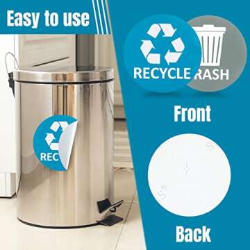 Sukh 6 Pack Recycle Sticker for Trash Can Large Sign Garbage Recycling Sticker Reuse Recycle Vinyl Perfect for Kitchen Necessity Home Essentials,Home, Office,Work,Commercial Event,Apartment,Hotel