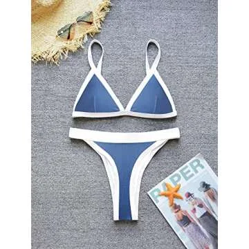 Sexy Triangle Bikini Set for Women - Dusty Blue Design