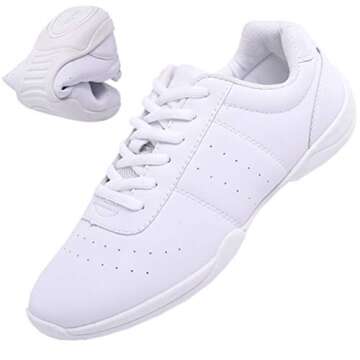 DADAWEN Adult & Youth White Cheerleading Shoe Athletic Sport Training Competition Tennis Sneakers Ch...