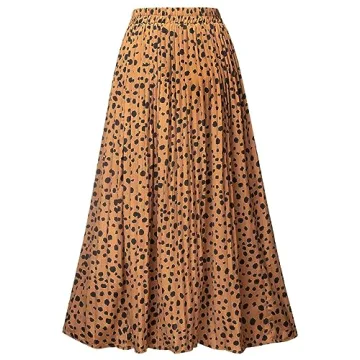 Trendy Basoteeuo Pleated Skirt Comfortable Midi Length