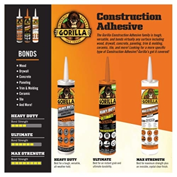 Gorilla Heavy Duty Construction Adhesive 9oz Cartridge
