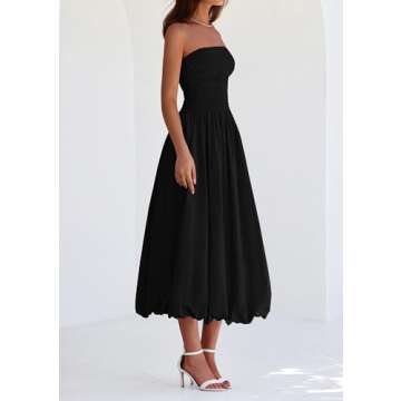 PRETTYGARDEN Summer Strapless Midi Dress for Women