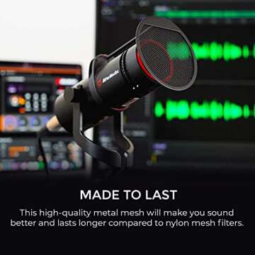 AVerMedia Live Streamer POP Filter - BA310, Microphone pop Filter, Professional Audio Capture for Live Stream, podcasting and vlogging, Exclusively for Live Streamer MIC AM330, AM350