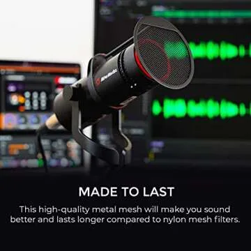 AVerMedia Live Streamer POP Filter - BA310, Microphone pop Filter, Professional Audio Capture for Live Stream, podcasting and vlogging, Exclusively for Live Streamer MIC AM330, AM350