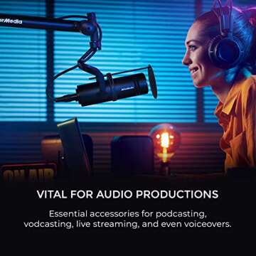 AVerMedia Live Streamer POP Filter - BA310, Microphone pop Filter, Professional Audio Capture for Live Stream, podcasting and vlogging, Exclusively for Live Streamer MIC AM330, AM350