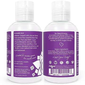 Sliquid Silk Intimate Lubricant - Silicone & Water-Based Lube Blend for Women/Men/Couples, Hypoaller...