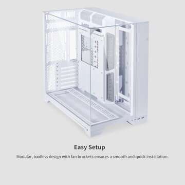 Lian Li O11 Vision -Three Sided Tempered Glass Panels - Dual-Chamber ATX Mid Tower - Up to 2 x 360mm...