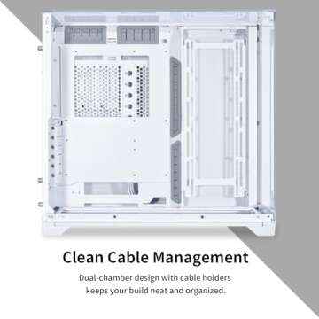 Lian Li O11 Vision -Three Sided Tempered Glass Panels - Dual-Chamber ATX Mid Tower - Up to 2 x 360mm Radiators - Removable Motherboard Tray for PC Building - Up to 455mm Large GPUs (O11VW.US)