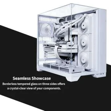 Lian Li O11 Vision -Three Sided Tempered Glass Panels - Dual-Chamber ATX Mid Tower - Up to 2 x 360mm Radiators - Removable Motherboard Tray for PC Building - Up to 455mm Large GPUs (O11VW.US)
