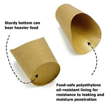 CAMKYDE 100 Pcs French Fries Holder, 12oz Disposable Paper French Fry Cups Charcuterie Cups for all Occasions (12oz)