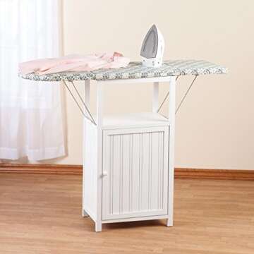 OakRidge Deluxe Ironing Board with Storage Cabinet, White