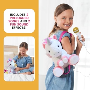 Singing Machine Kids Karaoke Plush Backpack with Microphone