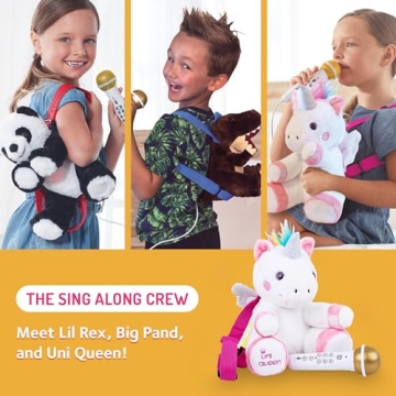 Singing Machine Kids Karaoke Plush Backpack with Microphone