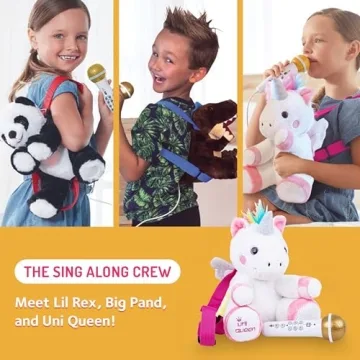 Singing Machine Kids Karaoke Plush Backpack with Microphone