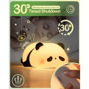 ATSUI Cute Panda Night Light for Kids - Safe and Fun
