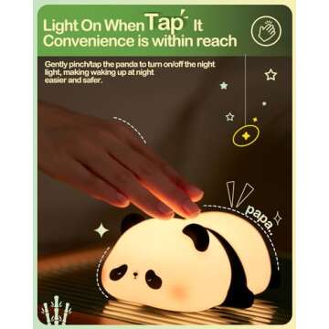 ATSUI Cute Panda Night Light for Kids - Safe and Fun