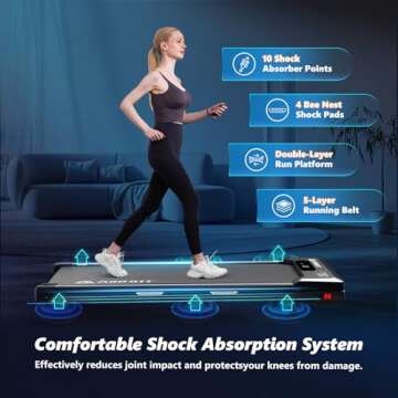 Walking Pad with Incline, AIRHOT 3 in 1 Under Desk Treadmill with 265LBS, Portable Walking Treadmill with Remote Control, LED Display, Mini Walking Jogging Machine for Home Office