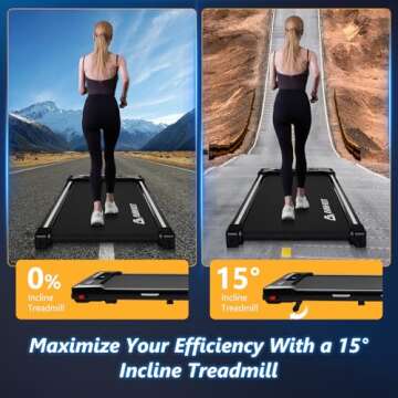 Walking Pad with Incline, AIRHOT 3 in 1 Under Desk Treadmill with 265LBS, Portable Walking Treadmill with Remote Control, LED Display, Mini Walking Jogging Machine for Home Office