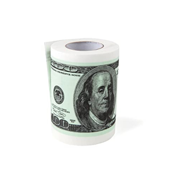 BigMouth Inc. 100 Dollar Money Funny Toilet Paper, Novelty Printed Toilet Tissue, 1 Roll