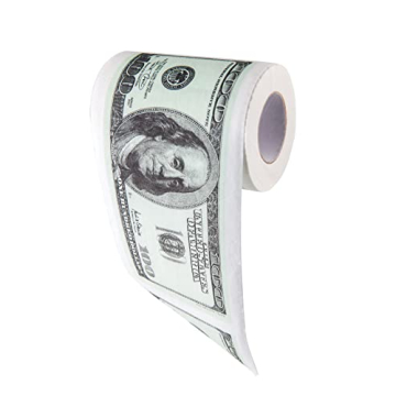 BigMouth Inc. 100 Dollar Money Funny Toilet Paper, Novelty Printed Toilet Tissue, 1 Roll