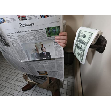BigMouth Inc. 100 Dollar Money Funny Toilet Paper, Novelty Printed Toilet Tissue, 1 Roll
