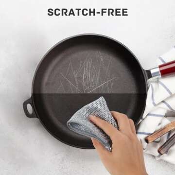 VTMCUI 10 pcs Multipurpose Wire Dishwashing Rag for Wet and Dry Dish, Multifunctional Non-Scratch Scrubbing Pads Kitchen Cleaning Cloths