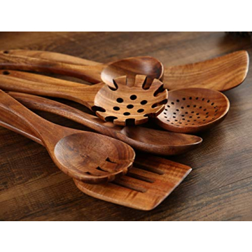 NAYAHOSE Wooden Cooking Utensils Set for Non-Stick Pan