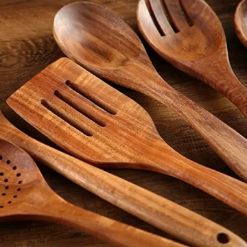NAYAHOSE Wooden Cooking Utensils Set for Non-Stick Pan