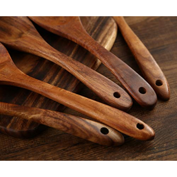 NAYAHOSE Wooden Cooking Utensils Set for Non-Stick Pan