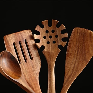 NAYAHOSE Wooden Cooking Utensils Set for Non-Stick Pan