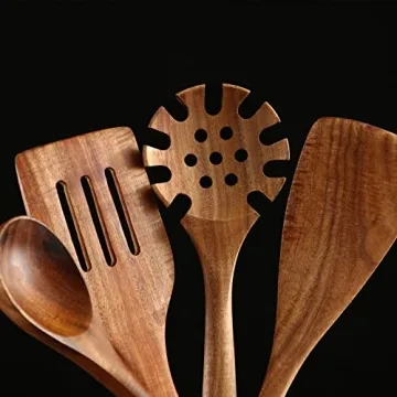 NAYAHOSE Wooden Cooking Utensils Set for Non-Stick Pan